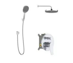 Kielle - Duschset mit Unterputzmischer für 2 Geräte, mit EcoSpare-Zubehör und -Körper, Chrom