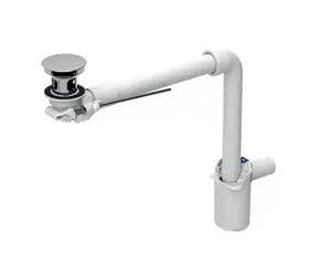 Geberit - Economy-Siphon für Waschbecken mit Überlauf, Ablaufgarnitur mit Zugstange, verchromt