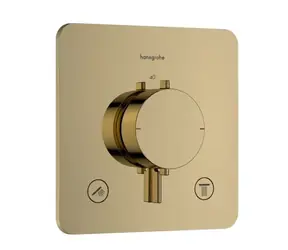 Hansgrohe - Thermostatmischer für Unterputzmontage, für 2 Geräte, polierte Goldoptik