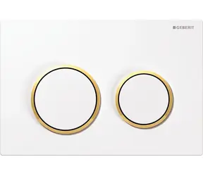 Geberit - Spülknopf, weiß/goldplattiert