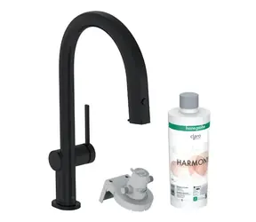 Hansgrohe - Spültischarmatur mit Ausziehbrause und Filter, matt schwarz