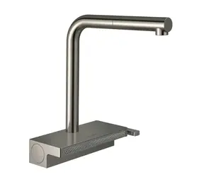 Hansgrohe - Aquno Select Spültischarmatur mit Ausziehbrause und Flachbrause, Sbox, Edelstahloptik