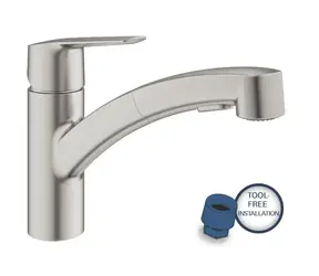 Grohe - Spültischarmatur mit Ausziehbrause, Superstahl