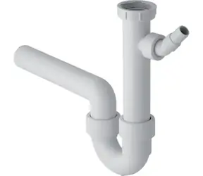 Geberit - Geruchsverschluss für Spülbecken, mit abgewinkelter Schlauchschelle, horizontalem Auslass, d 50 mm