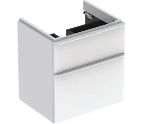 Geberit - Waschtischunterschrank, 58 x 47 x 62 cm, 2 Schubladen, Hochglanzweiß/Mattweiß