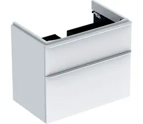 Geberit - Waschtischunterschrank, 73 x 47 x 62 cm, 2 Schubladen, Hochglanzweiß/Mattweiß