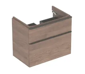 Geberit - Waschtischunterschrank, 73 x 47 x 62 cm, 2 Schubladen, Nussbaum/Lava