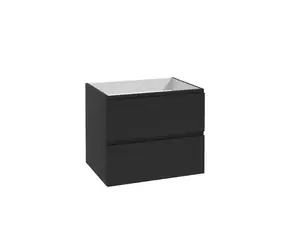 kielle - Waschtischunterschrank, 60x55x46 cm, 2 Schubladen, mattschwarz