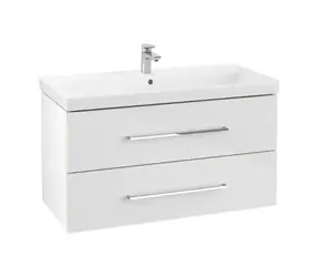 Villeroy & Boch - Waschtischunterschrank, 98 x 51 x 45 cm, 2 Schubladen, Kristallweiß