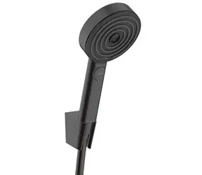 Hansgrohe - Duschkopf-Set mit Halterung und Schlauch, 3 Strahlarten, EcoSmart, matt schwarz