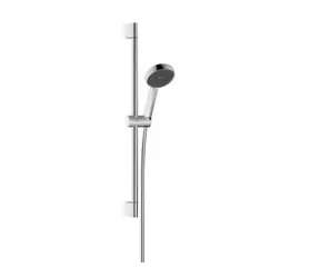 Hansgrohe - Duschkopf-Set mit Stange und Schlauch, 2 Strahlarten, EcoSmart, Chrom