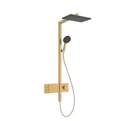 Hansgrohe - Duschset mit Thermostat, 21 x 34 cm, 3 Strahlarten, EcoSmart, gebürstete Bronze