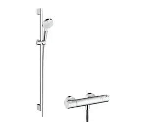 Hansgrohe - Vario Duschset mit Thermostat Ecostat 1001 CL, 2 Strahlarten, weiß/chrom