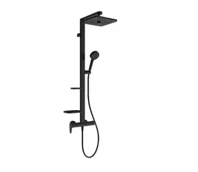Ideal Standard - Duschset mit Mischbatterie, 26 x 26 cm, 2 Düsen, Seidenschwarz