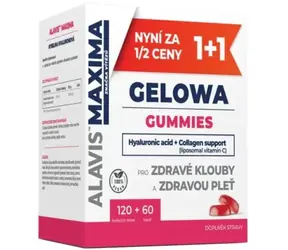 ALAVIS MAXIMA Gelowa Gummies Erdbeere 120 Tabletten + 60 Kapseln / Hyaluronsäure / Kollagenunterstützung / zuckerfrei