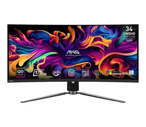 34" MSI MAG 341CQP QD-OLED schwarz / LED / 3440 x 1440 / OLED / 21:9 / 0,03 ms / 1,5 M:1 / 250 cd-m2 / HDMI+DP+USBC / VESA  