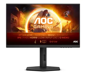 27" AOC 27G4X schwarz / IPS / 1920 x 1080 / 0,5 ms / 1000:1 / 300 cd-m2 / HDMI + DP / VESA / Lautsprecher