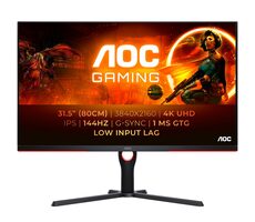31,5" AOC Gaming U32G3X/BK schwarz / IPS / 3840 x 2160 / 1 ms / 1000:1 / 400 cd-m2 / HDMI + DP / VESA 
