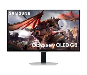 32" Samsung Odyssey G8 G80SD Silber / OLED / 3840x2160 / 16:9 / 0,03ms / 1000000:1 / 250cd-m2 / HDMI + DP / VESA