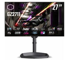 27" Cooler Master GZ2711 schwarz / OLED / 2560x1440 / 240Hz/ 450cd-m2 / 1500000:1 / 0,03ms / 2x HDMI + 2x DP / VESA