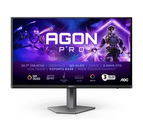 27" AOC AGON Pro AG276QZD2 schwarz / OLED / 2560x1440 / 16:9 / 0,03ms / 1,5mil:1 / 250cd-m2 / HDMI + DP / VESA
