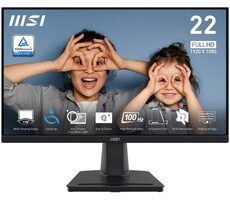 21.45" MSI PRO MP225V schwarz / 1920 x 1080 / VA / 16:9 / 1ms / 4000:1 / 300cd-m2 / HDMI + VGA / VESA 