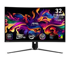 31,5" MSI MAG 321CUP QD-OLED schwarz / 3840 x 2160 / QD-OLED / 16:9 / 0,03 ms / 1,5 M:1 / 450 cd-m2 / HDMI + DP + USB-C/ VESA