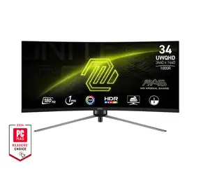 34" MSI MAG 345CQRDE schwarz / UWQHD / VA / 16:9 / 1s / 3000:1 / 300cd-m2 / HDMI+DP / VESA