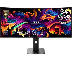 34" MSI MPG 341CQR QD-OLED X36 Schwarz / OLED / 3440 x 1440 / QD-OLED / 21:9 / 0,03 ms / 1.500.000:1 / 300 cd/m / DP + HDMI