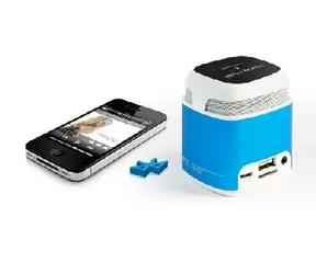 Technaxx Mini MusicMan Makro NFC-X6 blau / Tragbarer Lautsprecher / 600 mAh / Bluetooth + NFC / FM / bis zu 11h / 10m