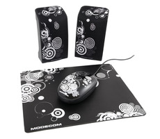 Modecom MC-STARTER ART / Lautsprecher + Maus + Pad / schwarz