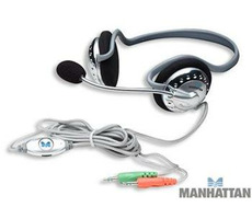 Manhattan Stereo-Kopfhörer mit Mikrofon / geformt / schwarz