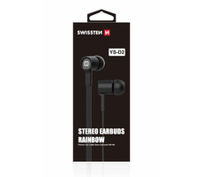 Swissten Earbuds Rainbow YS-D2 schwarz / Kopfhörer mit Mikrofon / 3,5-mm-Klinke / 1,2 m