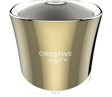 Creative WOOF3 gold / Tragbarer kabelloser Lautsprecher / Bluetooth+Buchse+USB/SD-Slot