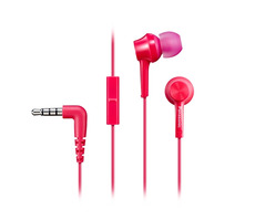 Panasonic RP-TCM115E-P rosa / Kopfhörer mit Mikrofon / 3,5-mm-Klinke / 1,2 m