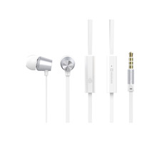 Swissten Earbuds Dynamic YS-500 silber-weiß / Kopfhörer mit Mikrofon / 3,5-mm-Klinke / 1,2 m