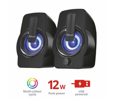 Trust Gemi RGB 2.0 Lautsprecherset schwarz / Lautsprecher / 2.0 / 12 W RMS / Klinke 3,5 mm