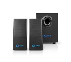 Nedis GSPR10021BK - Gaming-Lautsprecher Schwarz / 2.1 / USB-Stromversorgung / 3,5-mm-Klinke / RMS 11 W
