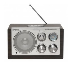 Orava RR-29 B / Retro-Radio / AM | FM / 230V | 6V (4X 1,5AA) / 13W / Teleskopantenne / 1x 3W / 3,5 mm AUX / USB