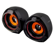 Esperanza EP141 RUMBA schwarz-orange / Lautsprecher / 2.0 / 2x2,5W / 5V / USB / 3,5mm / microSD 