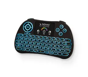 Savio KW-03 Wireless Controller mit hintergrundbeleuchteter Tastatur / Android TV Box / SMART TV / Konsole / PC