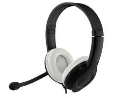 Media-Tech EPSILION schwarz-weiß / Kopfhörer mit Mikrofon / USB / 1,9 m