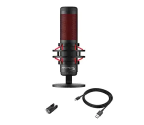 HyperX Quadcast schwarz-rot / Tischmikrofon / Gaming / USB / 3 m