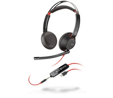 Plantronics BLACKWIRE C5220 schwarz / Duo-Headset / USB & 3,5-mm-Klinke / 2,2 m