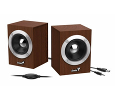 Genius SP-HF280 braun / 2,0 / 6W / USB-Netzteil / Lautstärkeregler / 3,5-mm-Klinke / Holz