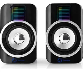 Nedis GSPR20020BK schwarz / Lautsprecher / 2.0 / 30W (10W RMS) / 3,5 mm Klinke / 1,2 m