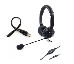 Sandberg MiniJack SAVER / Kopfhörer mit Mikrofon / Drehmikrofon / Lautstärkeregler / 3,5-mm-Klinke / Schwarz