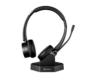 Sandberg Bluetooth Office Headset Pro+ / kabelloses Headset / Bluetooth 5.0 / Ladestation / schwarz