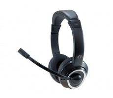 Conceptronic Polona USB Headset schwarz / kabelgebundenes Headset mit Steuerung / Mikrofon / 32 Ohm / USB 2.0 / 2m