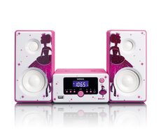 LENCO MC-020 Princess pink / Mikroanlage für Kinder / FM-Radio / BT / USB